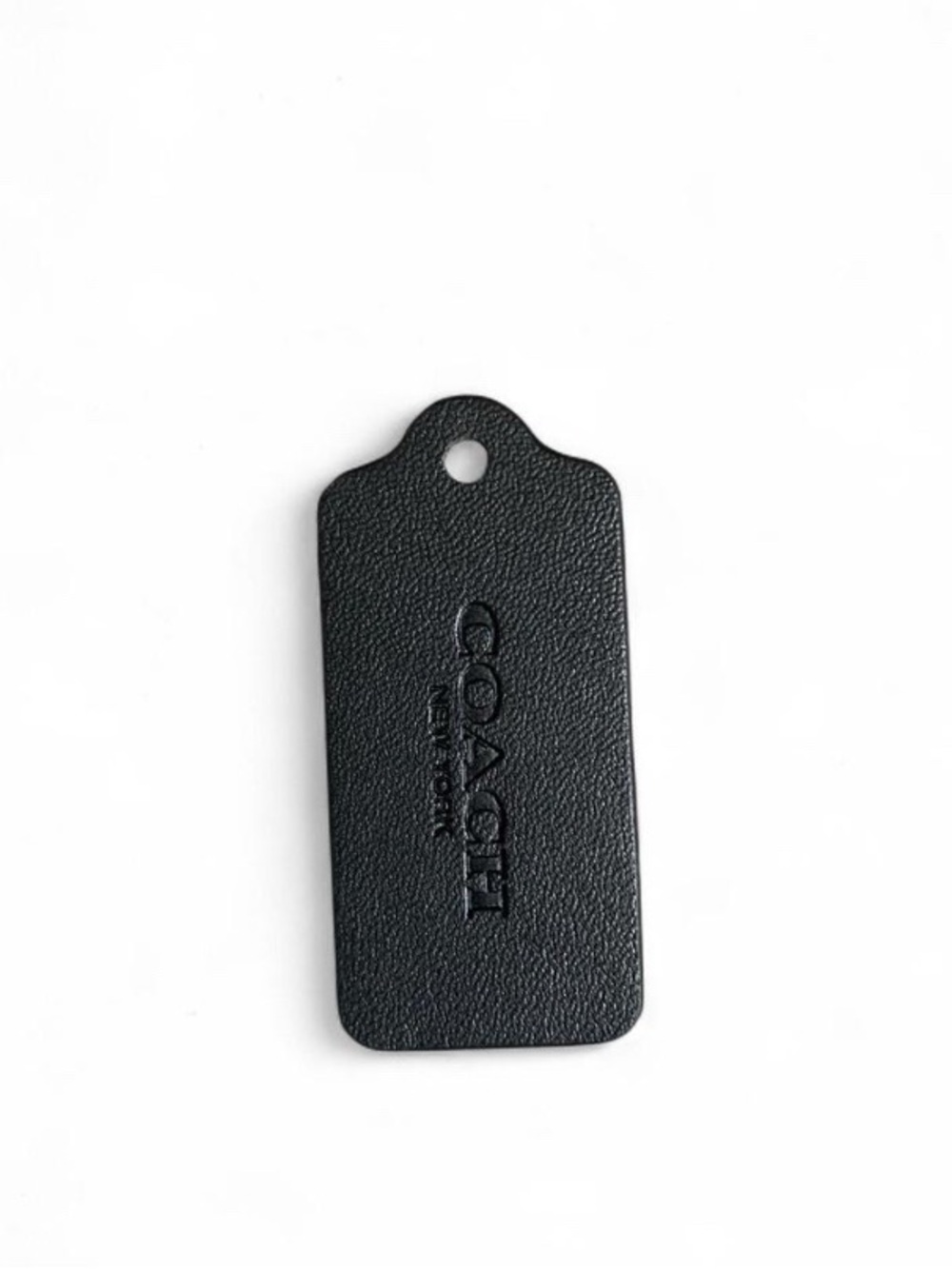 Authentic COACH Black Pebble Leather Replacement Hang Tag Charm - 2.25”